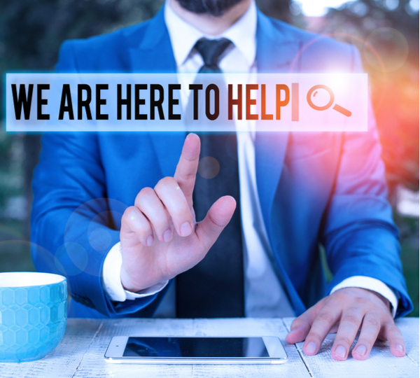 Someone who is always ready to Assist Support Give Businessman
