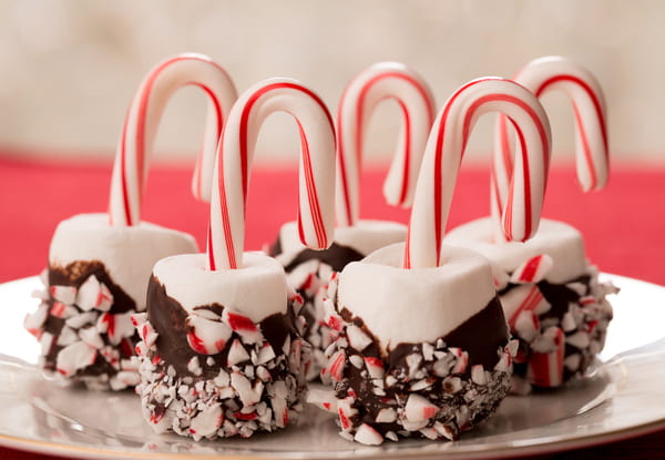Five chocolate dipped marshmallows