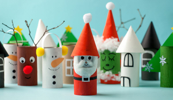 StepUp - Recycled wrapping paper for Christmas Christmas decoration toys made with toilet paper roll