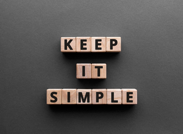 Keep it Simple words wooden blocks
