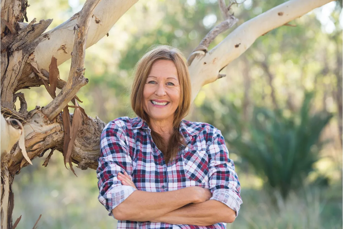 Attractive mature woman rural country